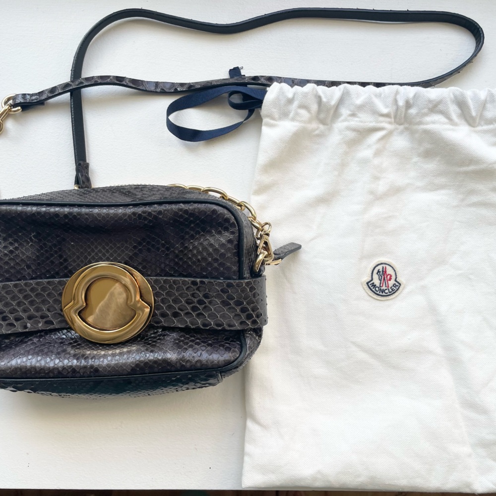Moncler leather bag with Gold Accents